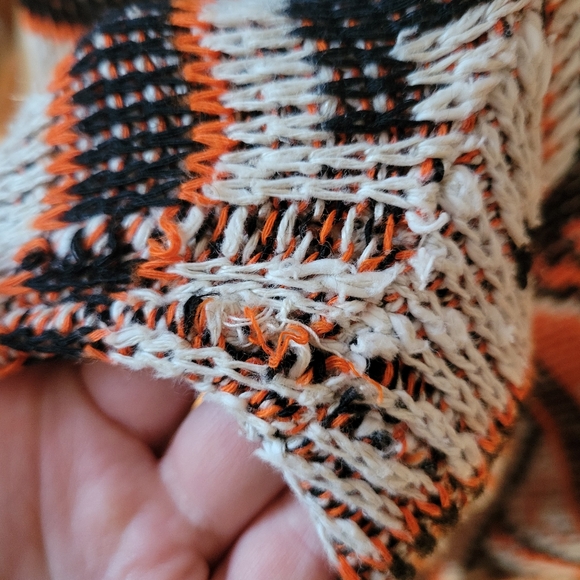 Vintage 70s Bobbi Ann of Boston printed shawl collar, long cardigan with tie. - Picture 6 of 9